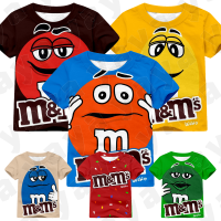 YAYA * M &amp; M เสื้อสำหรับเด็กผู้ชายเสื้อแบบสวมหัวแขนสั้นพิมพ์ลาย3D แฟชั่น * 3-13ปี *