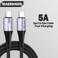☢✉ 5A USB C to USB Type C Cable LED PD Fast Charge Data Sync Cable For Samsung Xiaomi Phone Fast Transfer Charging Data Cable