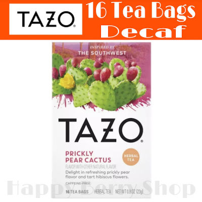 TAZO TEA 🍃 ชาสมุนไพร TAZO Foragers Prickly Pear Cactus Herbal Tea ไม่มีคาเฟอีน⭐พร้อมส่ง⭐ ชาเพื่อสุขภาพ นำเข้าจากประเทศอเมริกา 1 กล่องมี 16 ซอง