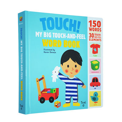 Touch my big touch and feel word book 150 words 30 kinds of touch materials baby enlightenment cognitive Book Xavier deneux