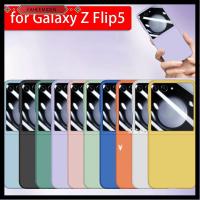 FAHEEMIDEN 1Pcs พีซีทีพียู สำหรับ Z flip 5 Case พร้อมฟิล์มกระจกเทมเปอร์ ป้องกันปกป้องปกป้อง ฝาปิดโทรศัพท์ ของใหม่ ฝาครอบเต็มรูปแบบ ตัวป้องกันโทรศัพท์มือถือ สำหรับ Samsung Galaxy Z Flip5 โทรศัพท์สำหรับโทรศัพท์