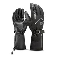 ROCKBROS Heated Gloves Moto Skiing Gloves Touch Screen Waterproof Winter Rechargeable 4000MAh Battery 3Rd Gear Heating Gloves