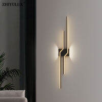 Simple Long Gold Black White New Modern LED Wall Lights Living Dining Room Bedroom Bedside Porch Hallway Lamps Indoor Lighting