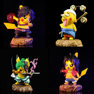 ใหม่ POKEMON Anime Figure Pikachu คอสเพลย์ Roronoa Zoro Luffy Portgas D Ace Action Figure Collection ตุ๊กตาของเล่นสำหรับเด็ก