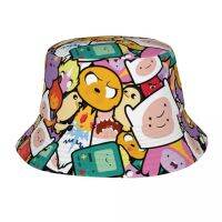 [hot]Adventure Bucket Hat Summer Beach Vacation Getaway Headwear Cartoon Time Character Fishing Hats for Hiking Women Men Bob Hat