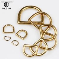 ✵▫♀ WUTA Solid Brass Cast Rigging Dee Ring Saddle Dog Collar Strap Harness Dees DIY Bag luggage hardware Leather Accessories 2/10pcs