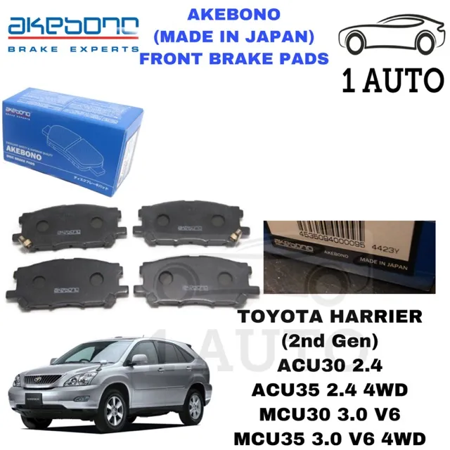 (MADE IN JAPAN) AKEBONO FRONT BRAKE PADS TOYOTA HARRIER ACU30 ACU35
