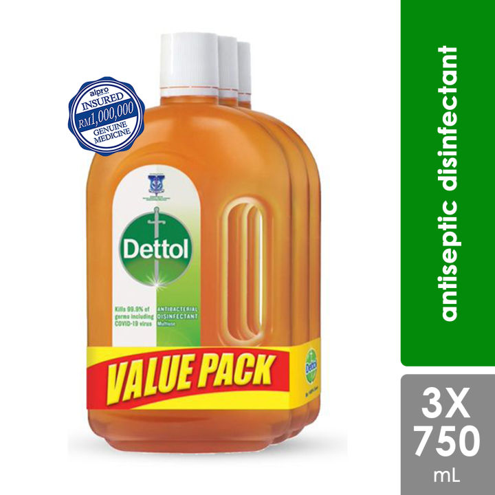 Dettol Antiseptic Disinfectant Liquid 750ml 3s Lazada 8585