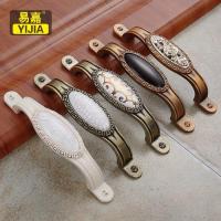 ┅●Yijia Chinese antique wardrobe drawer handles kitchen cabinet door handles European style rose cabinet handles