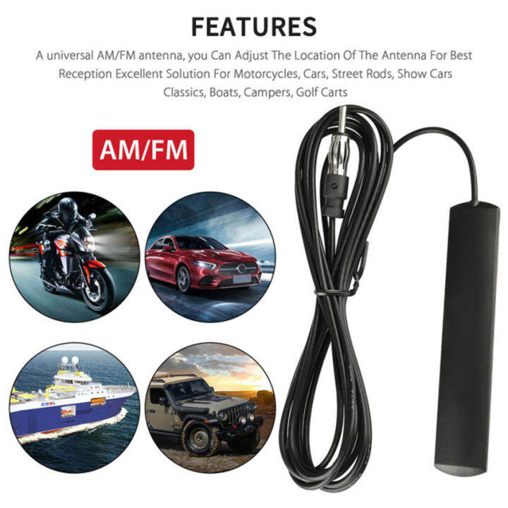 เรือบรรทุกรถยนต์สากล-am-fm-เสาอากาศสเตอริโอวิทยุรถยนต์12v-สีดำในตัวคุณภาพสูงสากล