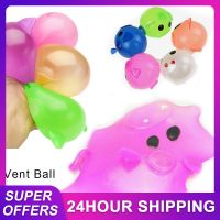 Childrens Decompression Jelly Pig Cute Decorative Toys Bleeding Sticky Squeeze Music Toys Creativity Pinch Colorful Ball Toys