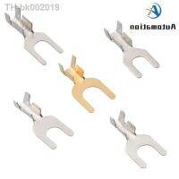 ♘◆✱ 100pcs 4.2mm Fork Terminal Block Fork-shaped Bare cold-pressed Terminal U-shaped Y-shaped Lug Grounding Lug 3.2 4.2 5.2 6.2 8.2