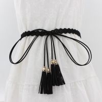 【CW】 Hot Ladies Belts Fashion National Style Hollow Tassel Knotted Tie Belt Thin Waist Chain Women 39;s Waistband Dress Accessories