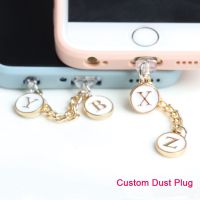 Custom Anti Dust Plug Charm Letter Charging Port Dust Plug Cute Name Abridge Type C Dust Cap Earphone Jack Stopper For iPhone