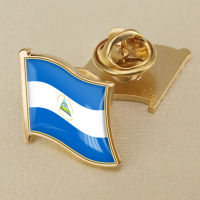 Nicaraguan Nation Nicaraguan National Flag Crystal Resin Badge Brooch Flag Badges of All Countries in the World All-metal Brooch Copper Brooch Collection