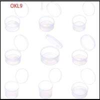 OKL9 โปร่งใส กล่องฮาร์ดแวร์ รอบ กล่องเก็บของขนาดเล็ก กล่องใส่เครื่องประดับ ภาชนะลูกปัด กล่องชิปเม็ด