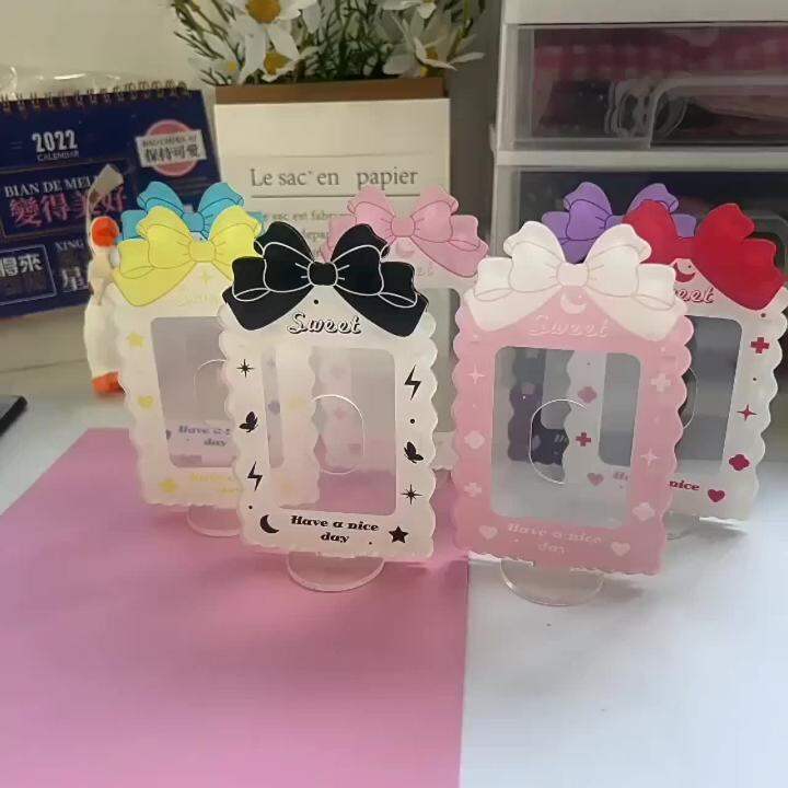 Acrylic Photocard Frame Stand Kpop Photo Protection Card Displays