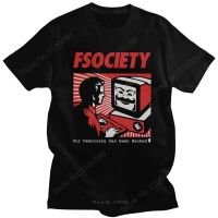 Vintage Funny Mr Robot T Shirt Men 100% Cotton Fsociety T-shirt Short-sleeve F Society Hacker Tee Tops Geek Tshirt Clothing Gift XS-6XL