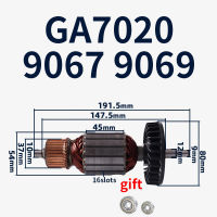 GA7020เครื่องบดมุมอุปกรณ์เสริมสำหรับ Makita Armature 180 GA7020 9067 9069เครื่องบดมุม A Rmature โรเตอร์ Anchor อะไหล่