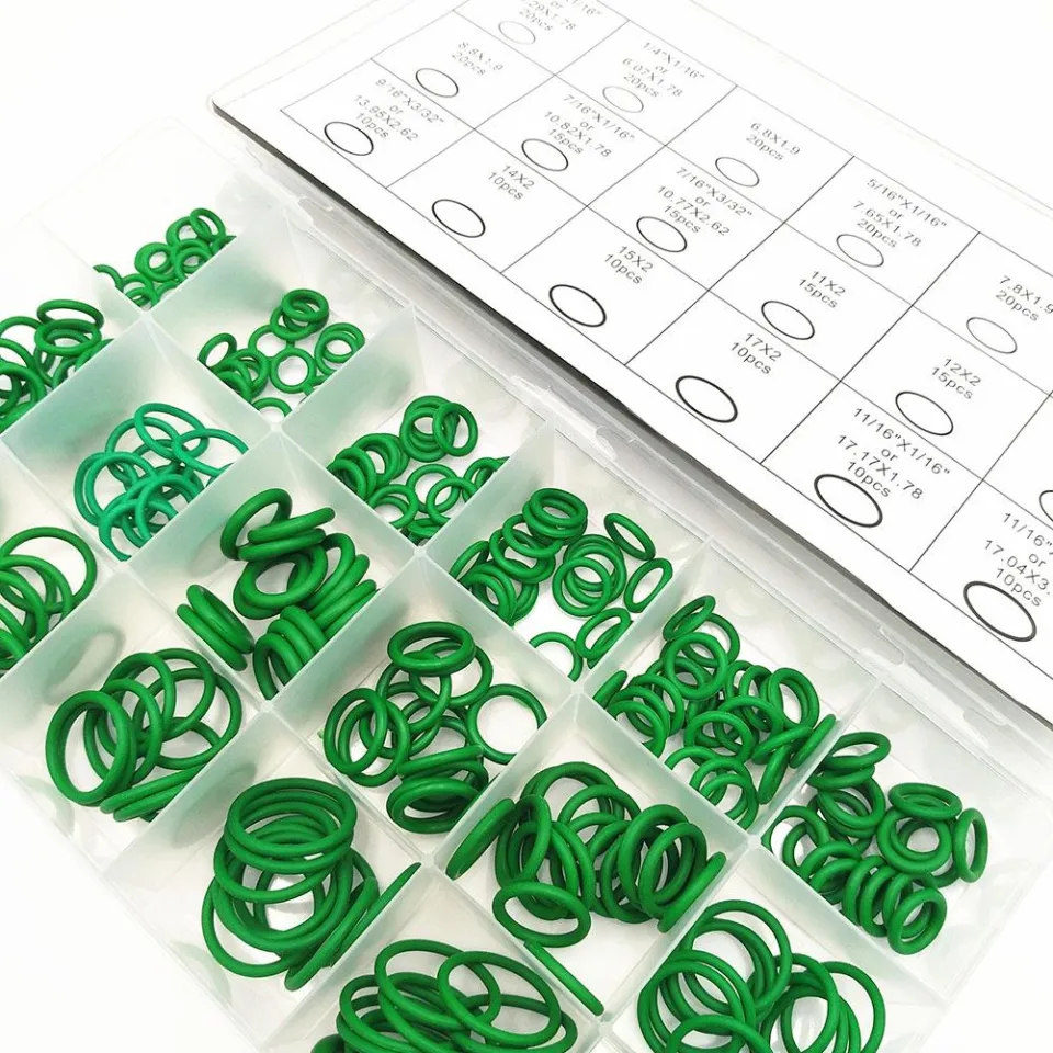 279pcs High-temperature Seal Rings Gasket Green Rubber O-ring