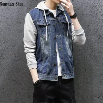 Sleeveless denim jackets on sale for mens online