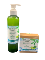 Bergamot &amp; Menthol Hair Shampoo and Shower Soap Set - Perfect for Hot Weather