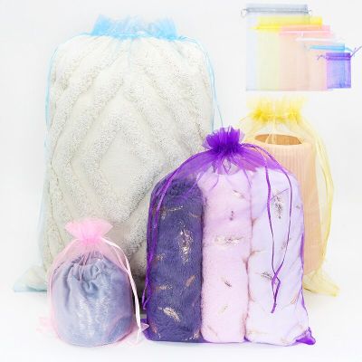 5PCS Organza Gift Bags Large Size Packaging Candy Box Oversized Wedding Pouches Present Jewely Goodie Chocolate Party Storage Gift Wrapping  Bags