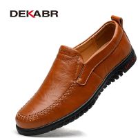 DEKABR Genuine Leather Mens Loafers Luxury Men Casual Shoes Fashion Driving Shoes Breathable Slip on Moccasins Size 37~47