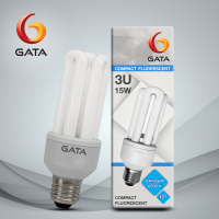 หลอดตะเกียบ 15W 3U E27 GATA DAYLIGHT 6500K ( แพ็ค 1,4,10 ดวง)