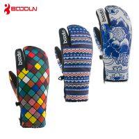 【LZ】✶✁  Boodun novo inverno luvas de snowboard de algodão luvas de esqui quente feminino à prova de vento à prova dwindproof água antiderrapante luvas de patinação de esqui