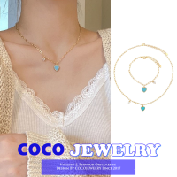 COCOJEWELRY ใหม่ Blue Love จี้แสงหรูหราระดับไฮเอนด์ขนาดเล็กสดออกแบบ
