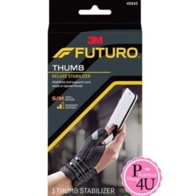 ✘❂ Futuro Deluxe Thumb Stabilizer อุปกรณ์พยุงนิ้วหัวแม่มือ ฟูทูโร่ ปรับกระชับได้ S-M L-XL(สีดำ)