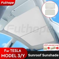 Futhope Upgrade Ice Cloth Buckle Sun Shades Glass Roof Sunshade For Tesla Model 3 Y 2021-2023 Front Rear Sunroof Skylight