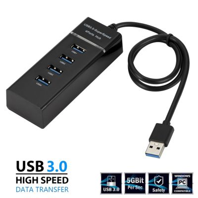 USB 4-พอร์ต3 0ฮับตัวแยก USB ไฮสปีดฮับความเร็วสูงหลายขยายสำหรับพีซีตั้งโต๊ะแล็ปท็อป USB 3 0 1ถึง4ฮับ Feona
