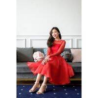 PD888-Charming-Dress-in-Red เดรสสีแดง