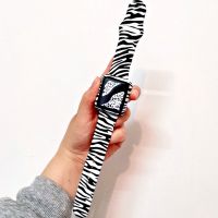 xiaozh Zebra Pattern Printing Strap for Apple Watch Band 40mm 44mm 42mm 38mm Silicone Bracelet iWatch Series 3 4 5 6 7 Band 45mm 41mm