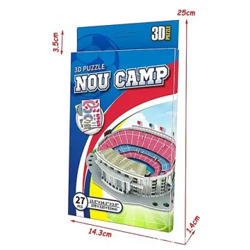 Classic Jigsaw DIY 3D Puzzle World Football Stadium European Soccer  Playground Assembled Building Model Puzzle Toys