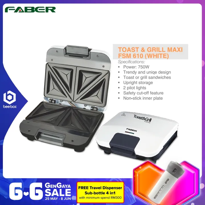 Faber FSM 610 Electric Sandwich Maker NonStick 750W Lazada