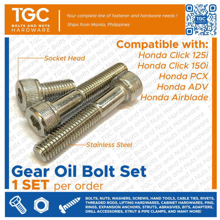TGC Stainless Gear Oil Set for Honda Click 125i Click 150i PCX
