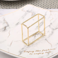 10pcs Creative European hollow square napkin ring gold napkin buckle wedding ho set table decoration napkin ring