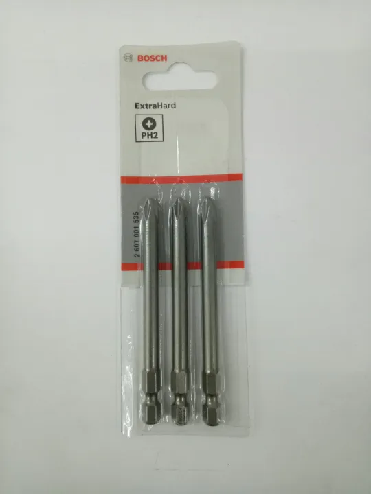 BOSCH 2607001535 Screwdriver Bit PH2 (89mm) x 3 [JSR BAC] Lazada PH
