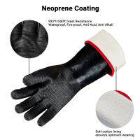 BBQ Gloves Neoprene-Coating Versatile Grill Gloves 14in35.56cm Heat Resistance Fireproof Anti-Slip Barbecue Oven Mitts Inkbird