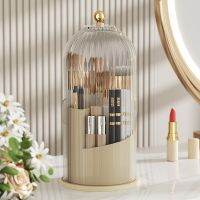 Lipstick Eyebrow Pen Holder Eyeshadow Organizer 360° Rotating Makeup Brush Holder with Lid Luxury Cosmetics Organizer