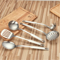 6PCSSet Cooking Utensils Rose Gold Spatula Slotted Soup Spoon Spaghetti Server Stainless Steel Ladle Skimmer Colander Kitchware