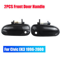 2ชิ้นล็อตด้านหน้าด้านหลังรถด้านนอกมือจับประตูด้านนอกสำหรับ Honda Civic EK3 1996 1997 1998 1999 2000