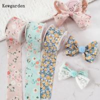 Kewgarden Floral Chiffon Ribbons Fabric 1" 1.5" 25mm 38mm 10mm Handmade Sewing Flower Tape DIY Hairbow  Accessories 10 Yards Gift Wrapping  Bags