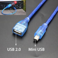 สาย USB 2.0 Female to Mini USB Male Cable Adapter 5P OTG V3 Port Data Cable For Car Audio Tablet For MP3 MP4 horn speaker 30cm 0.3m