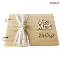 Mr &amp; Mrs Wedding Bookส่วนบุคคลไม้บ้านนอกลายเซ็นสมุดเยี่ยมDIY Photoสมุดบันทึกความทรงจำอัลบั้มของขวัญวันครบรอบ