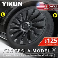 ▨ 4PCS HubCap Performance Wheel Caps Automobile Replacemen Hub cap Full Rim Cover Accessories For Tesla Model Y 19 Inch 2018-2023