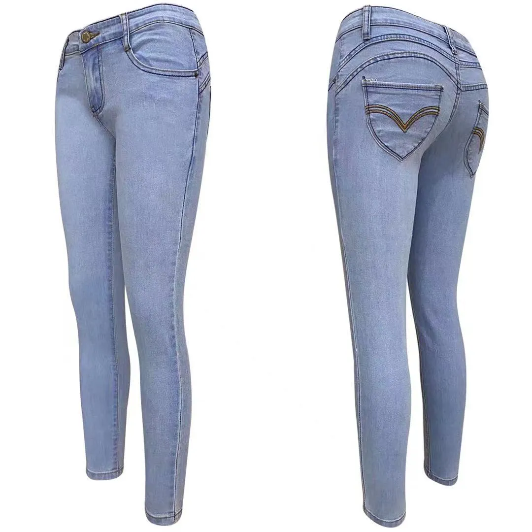 good quality light blue denim jeans skinny pants for women's | Lazada PH